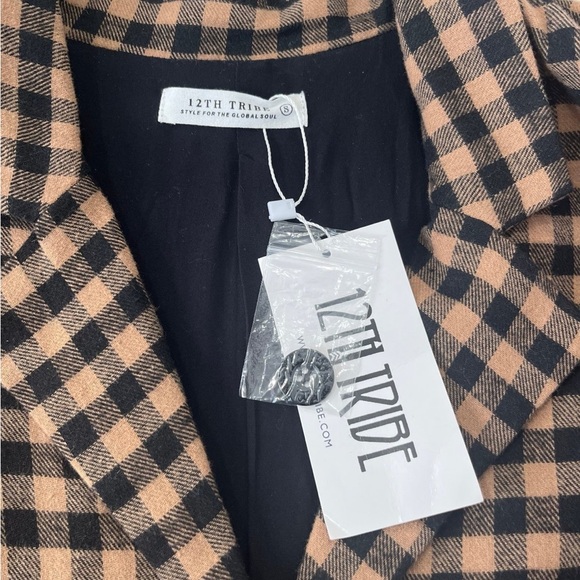 12th Tribe flannel blazer‎ dress with cutout sides. Size small. New with tags - Picture 7 of 8